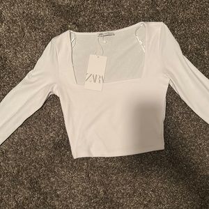 Brand new square neck Zara long sleeve